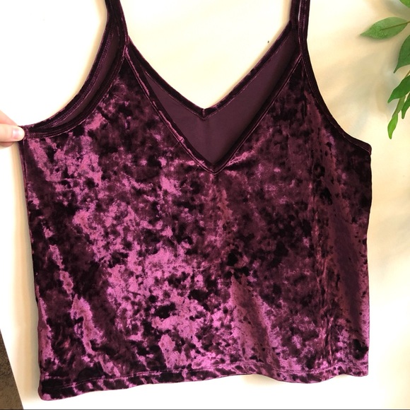 PINK Victoria Secret Crushed Velvet Maroon Tank - Picture 4 of 5